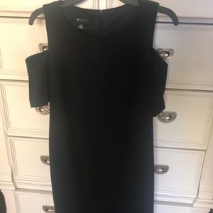 Black cold shoulder dress